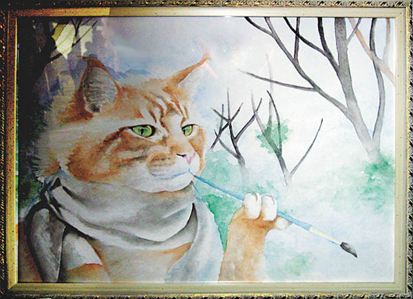 «Кот-живописец» Батик. С. Аникин «Кот-живописец» Батик. С. Аникин