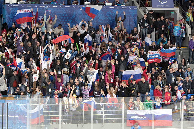 Российские болельщики на трибунах «Шайбы»