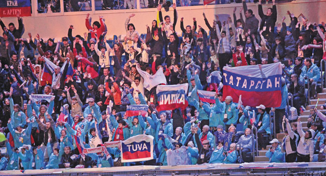 олельщики ВОИ на трибунах «Фишта»
